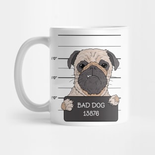 Mugshot of a Bad Dog with attitude - A vintage styled gift for Dog lovers Mug